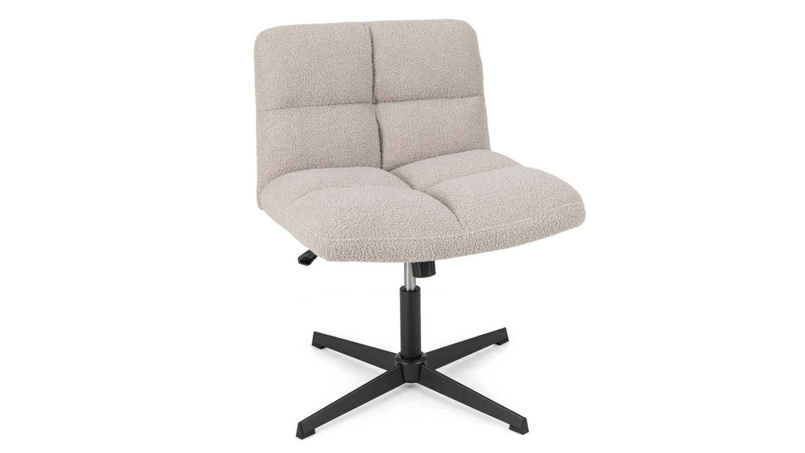 Costway Adjustable Modern Armless Imitation Lamb Fleece Office Chair - Grey