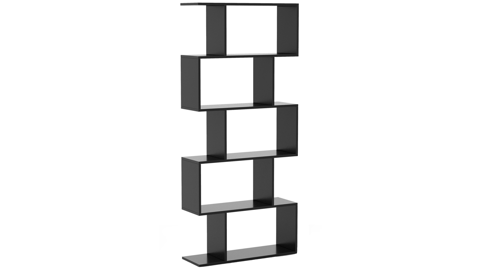 Costway 5-Tier Black Cube Bookshelves and Cabinet Storage