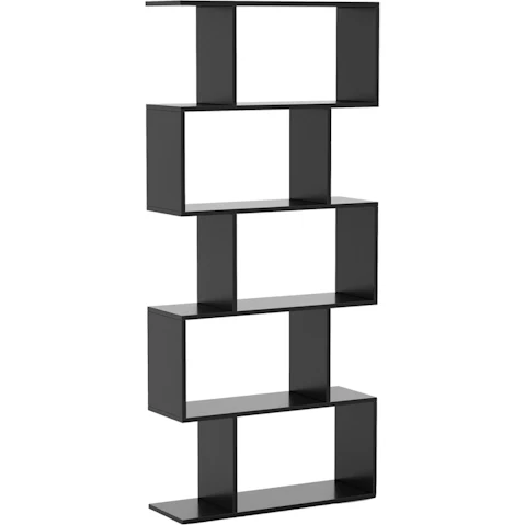 Costway 5-Tier Black Cube Bookshelves and Cabinet Storage