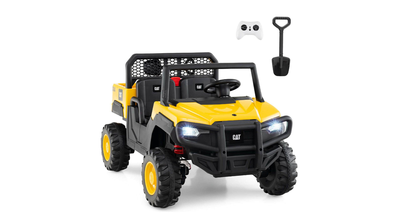 Costway 24V 2-Seat Electric Ride-on Caterpillar Dump Truck with Remote Control - Yellow