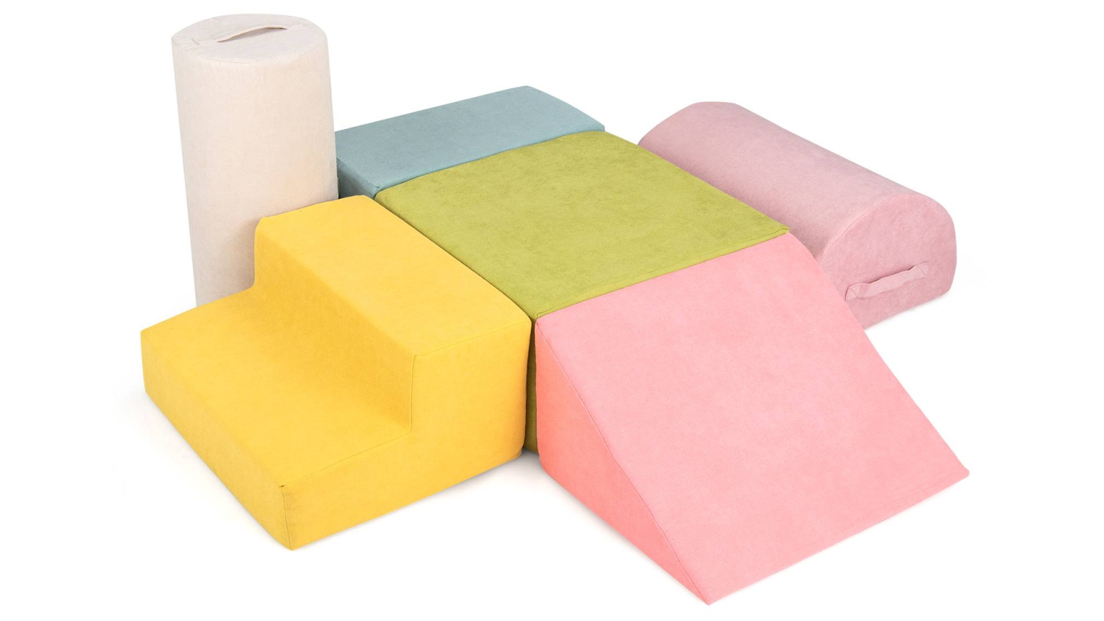 Costway 6-Piece Soft Foam Crawl Climb Building Block Playset - Multi-Coloured