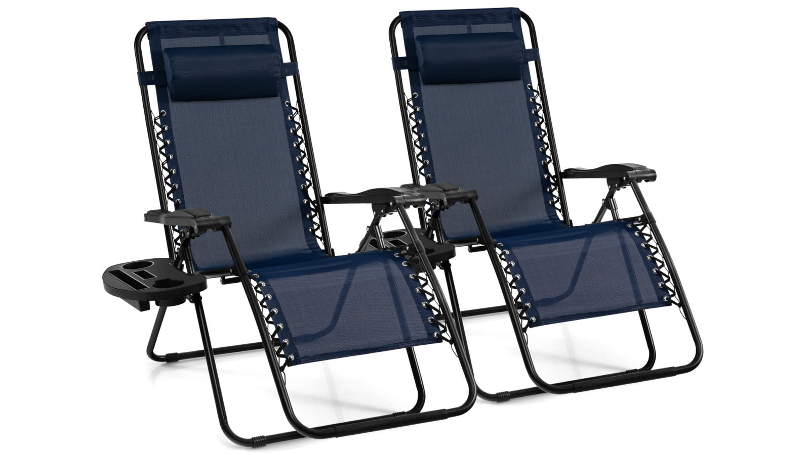 Costway 2 Piece Zero Gravity Chair Folding Sun Adjustable Reclining Outdoor Lounge