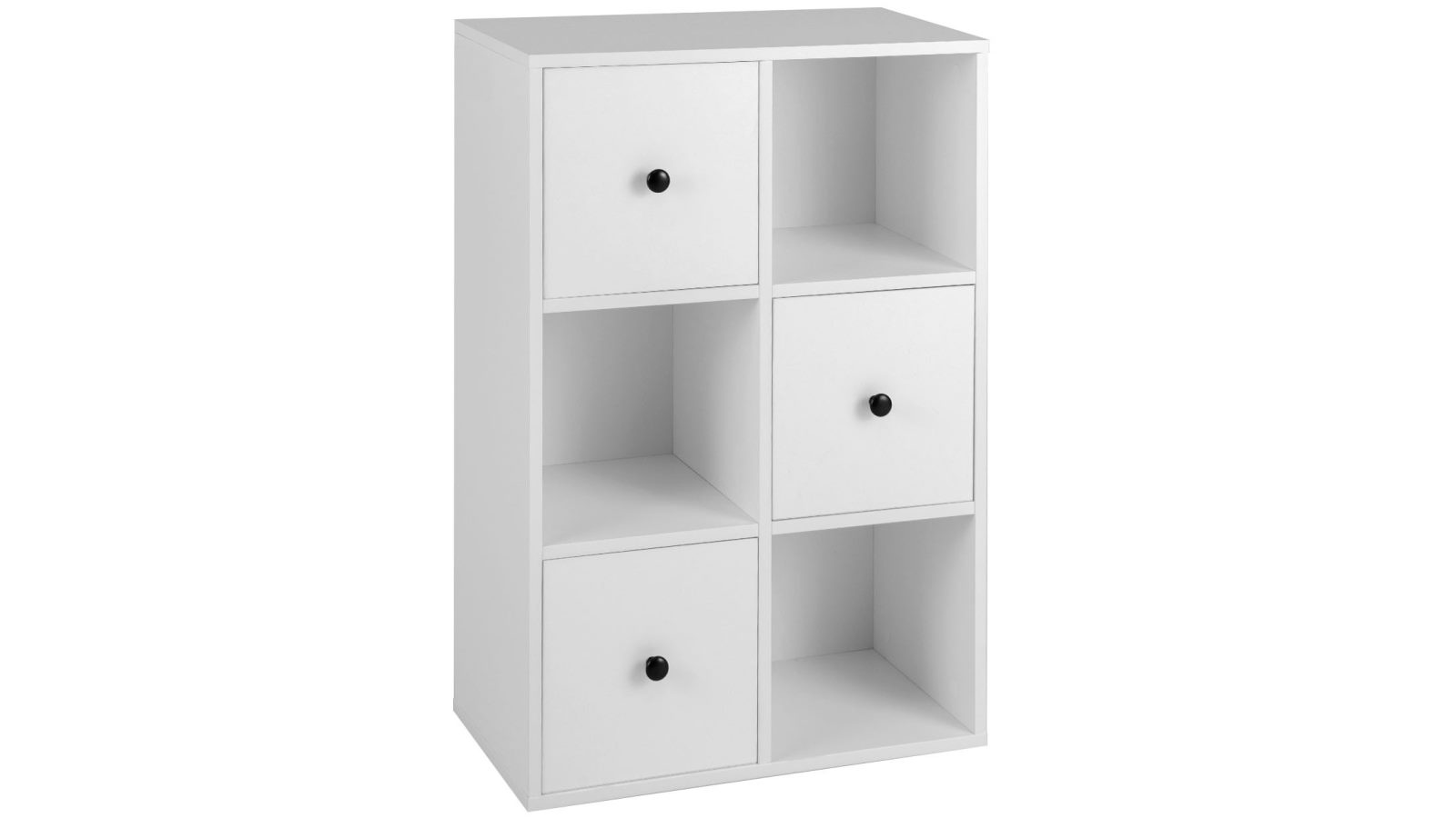 Costway 3-Tier Bookshelf Storage Organizer Display Shelf with Drawers - White