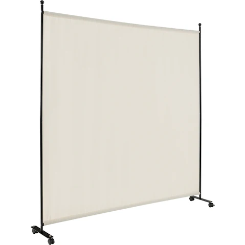 Costway Single-Panel Mobile Room Divider Privacy Screen Partition Stand - Cream