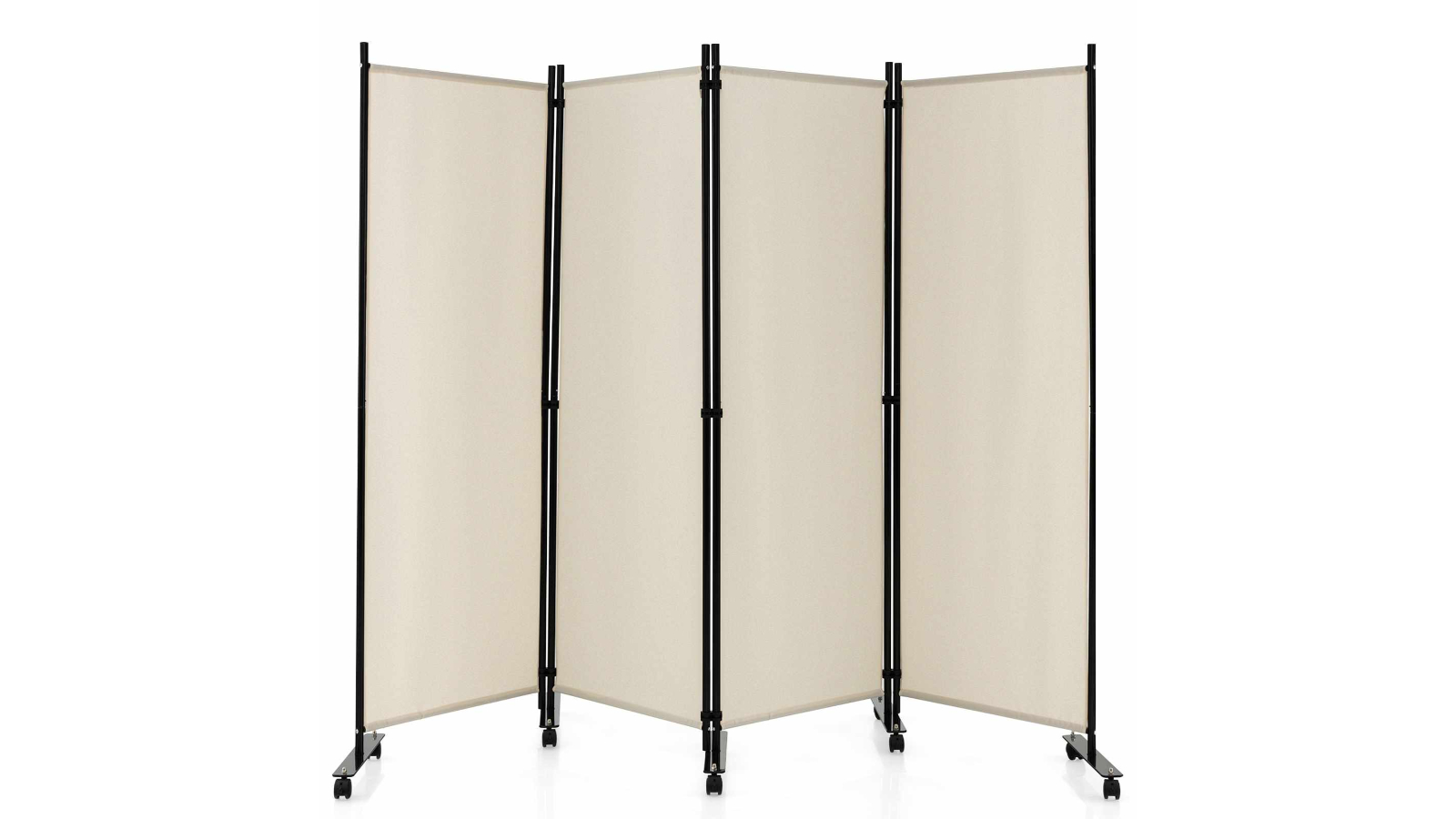 Costway 4-Panel Room Divider on Wheel - 1.7 x 2.2metre