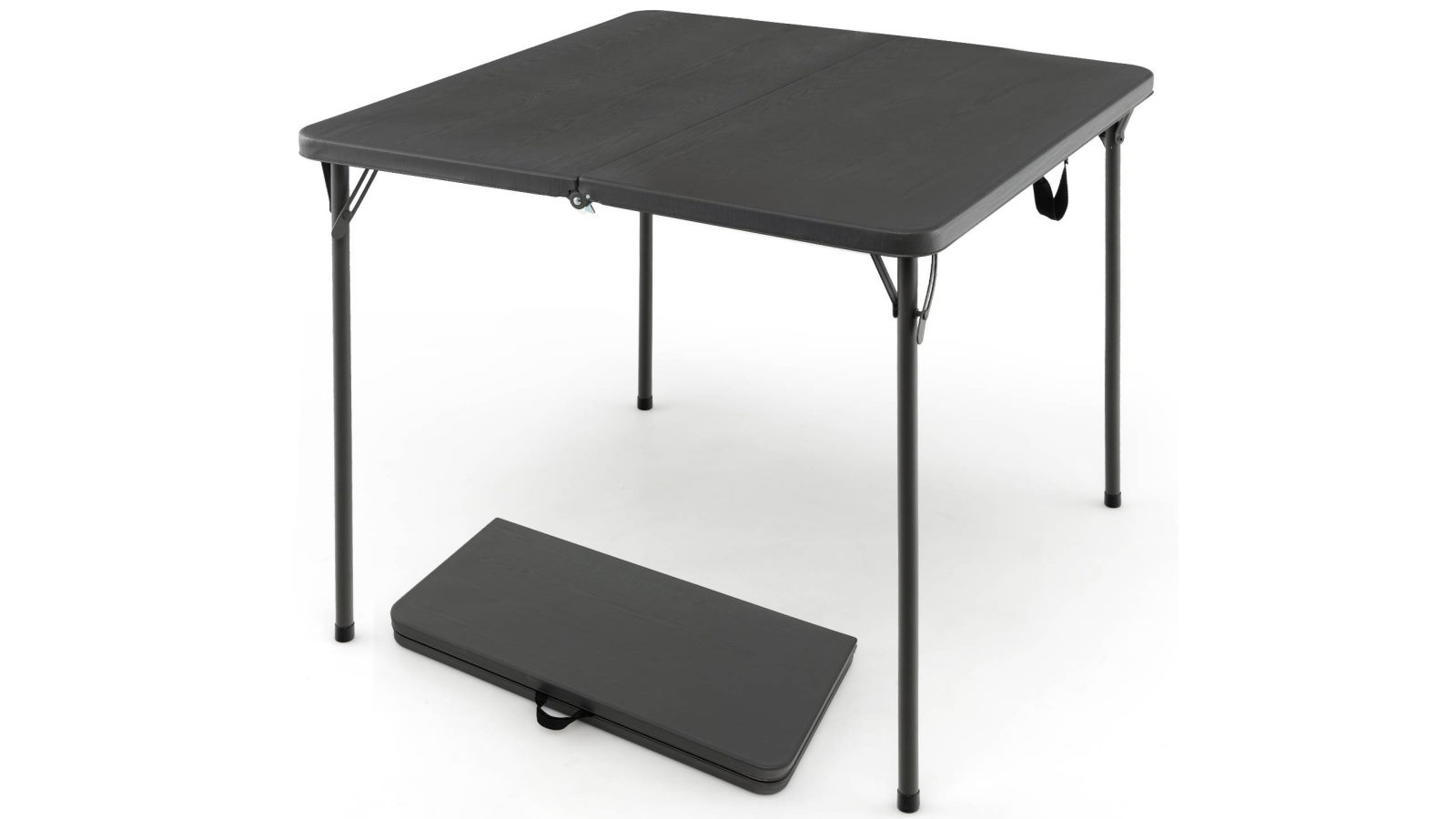Costway Folding Camping Table Outdoor Portable Desk with Carry Handle Picnic Hiking Fishing BBQ - Grey