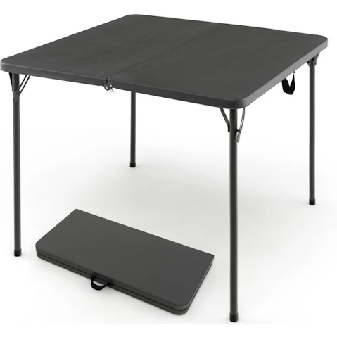 Costway Folding Camping Table Outdoor Portable Desk with Carry Handle Picnic Hiking Fishing BBQ - Grey