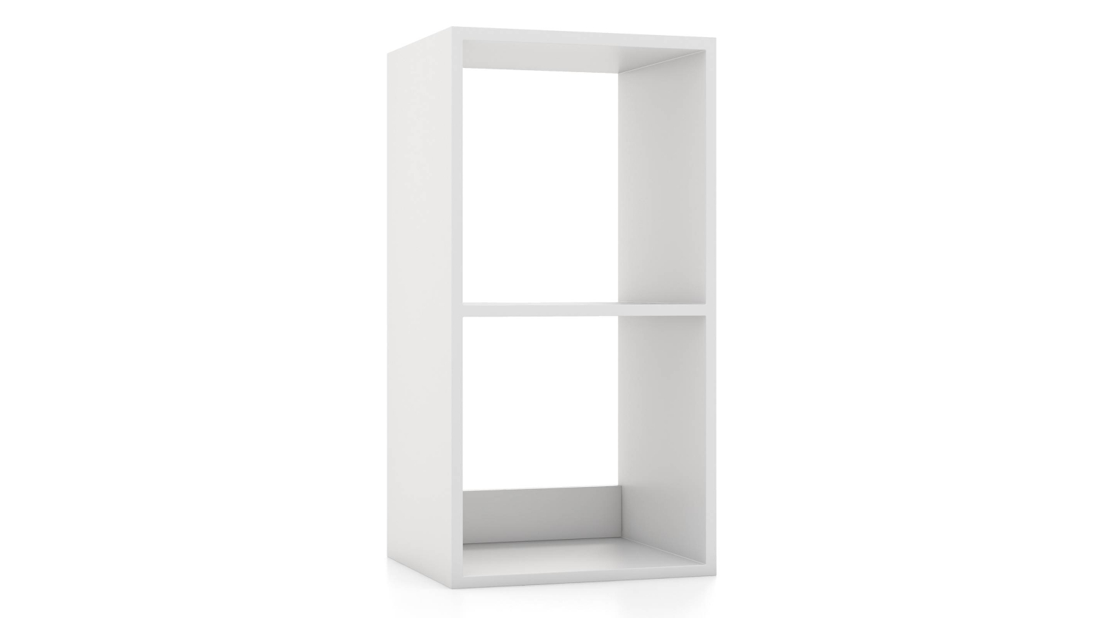 Costway 2-Tier Anti-Scratching Open Cubes Display Shelf Cabinet - White