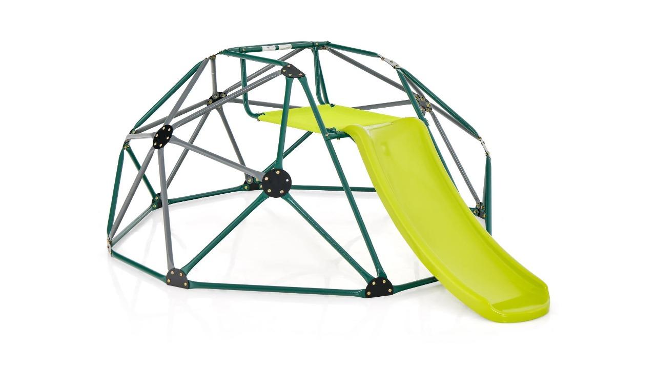 Costway 2-in-1 Dome Climber and Slide Playset - Grey