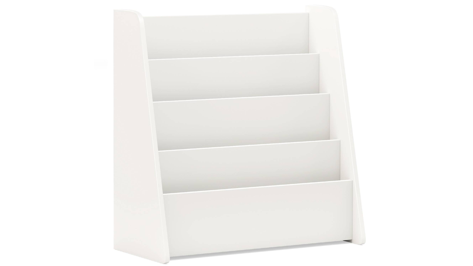 Costway 4-Tier White Magazine Display Bookshelf with Deep Compartment Storage