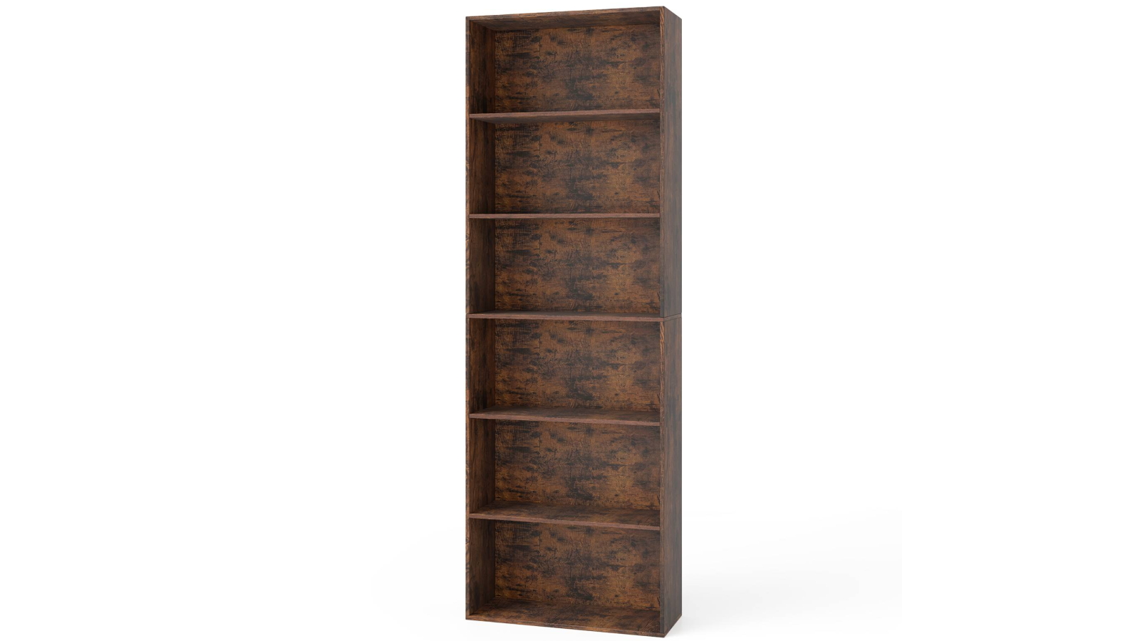Costway 178cm 6-Tier Tall Floor-Standing Brown Open Bookcase