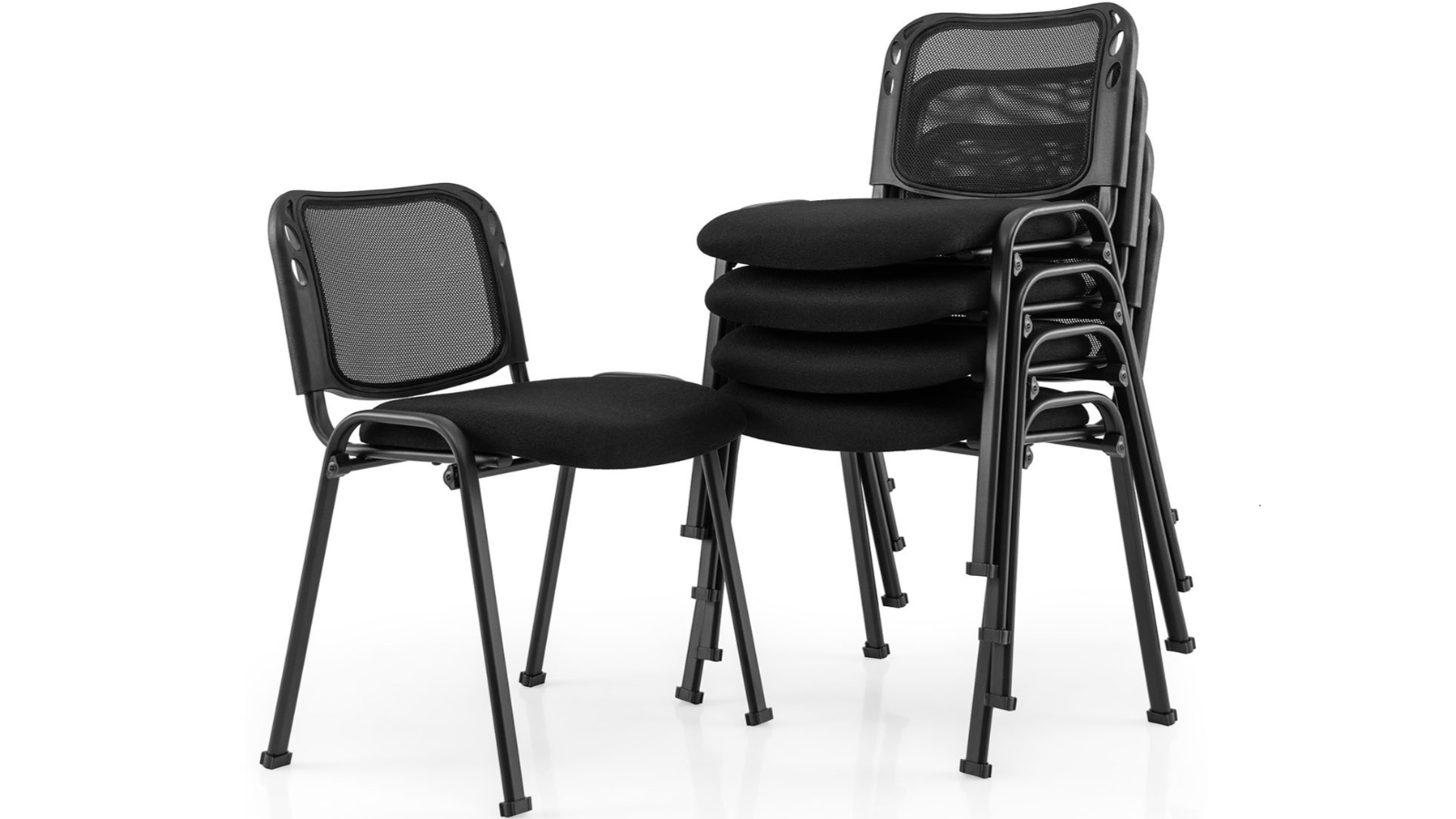 Costway Set of 5 Office Conference Chair Set - Black