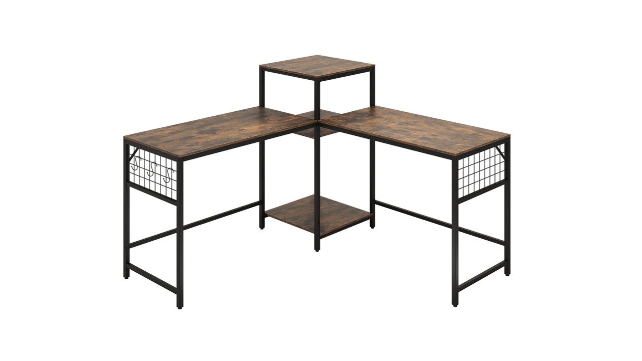 Giantex 240cm L-shaped Computer Desk Convertible Gaming Table W/Printer - View #7