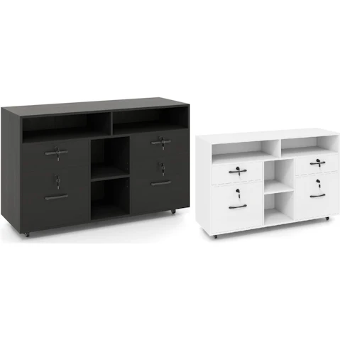 Costway 4-Drawer Mobile Filing Cabinet with Lock and Adjustable Shelf