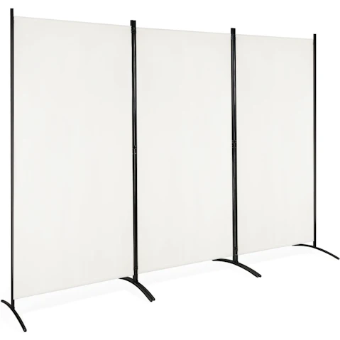 Costway 3-Panel Folding Room Divider Privacy Screen Partition - White