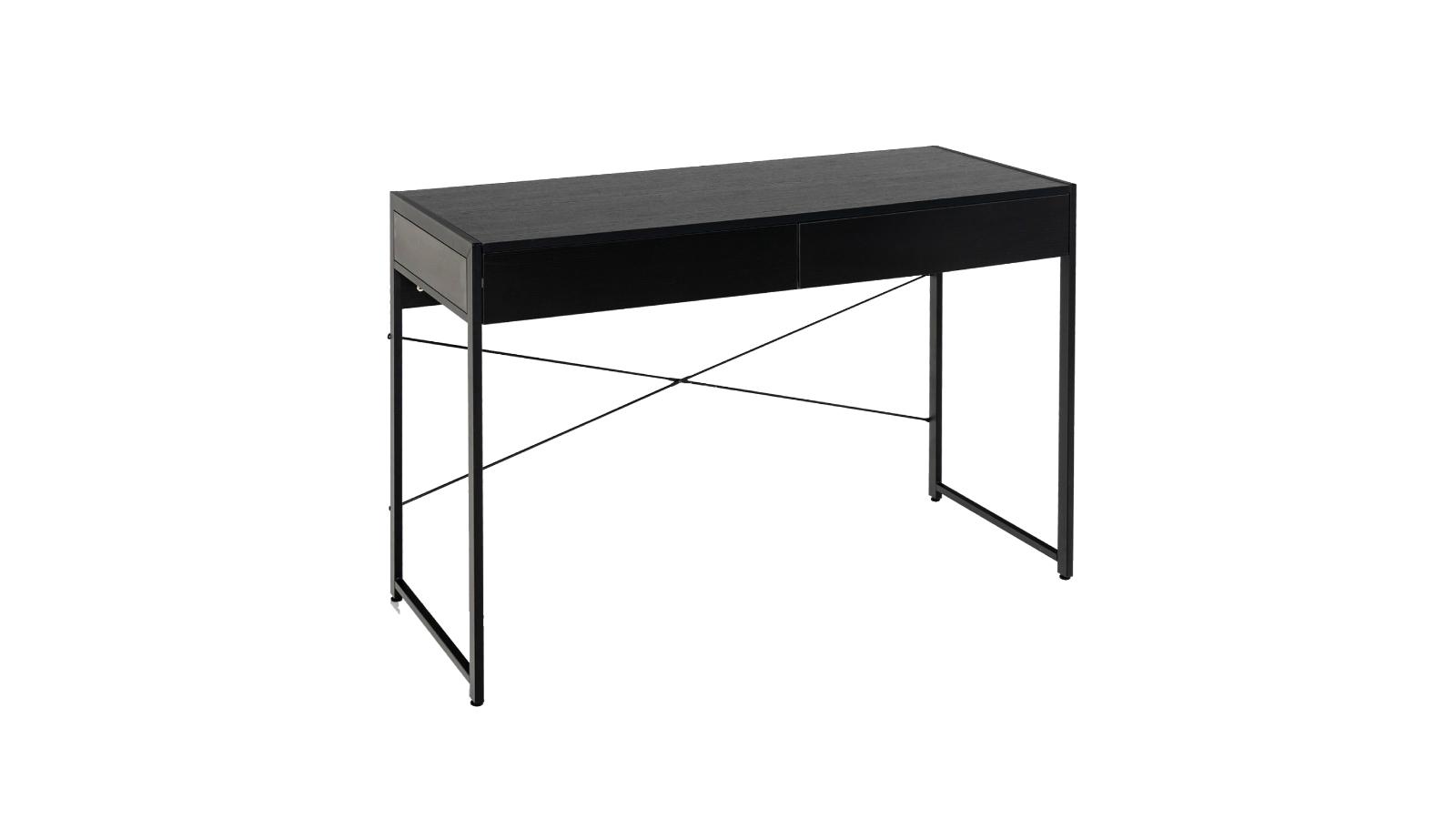 Costway Metal Frame Modern Computer Desk with 2-Drawer - 112cm