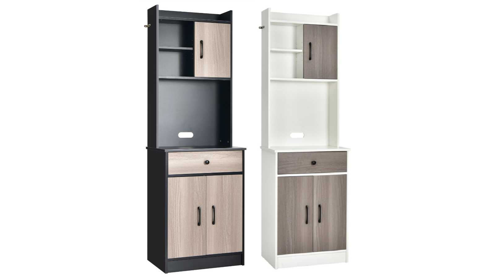 Costway 2-Door Tall Cupboard Pantry Cabinet with 5 Adjustable Shelves