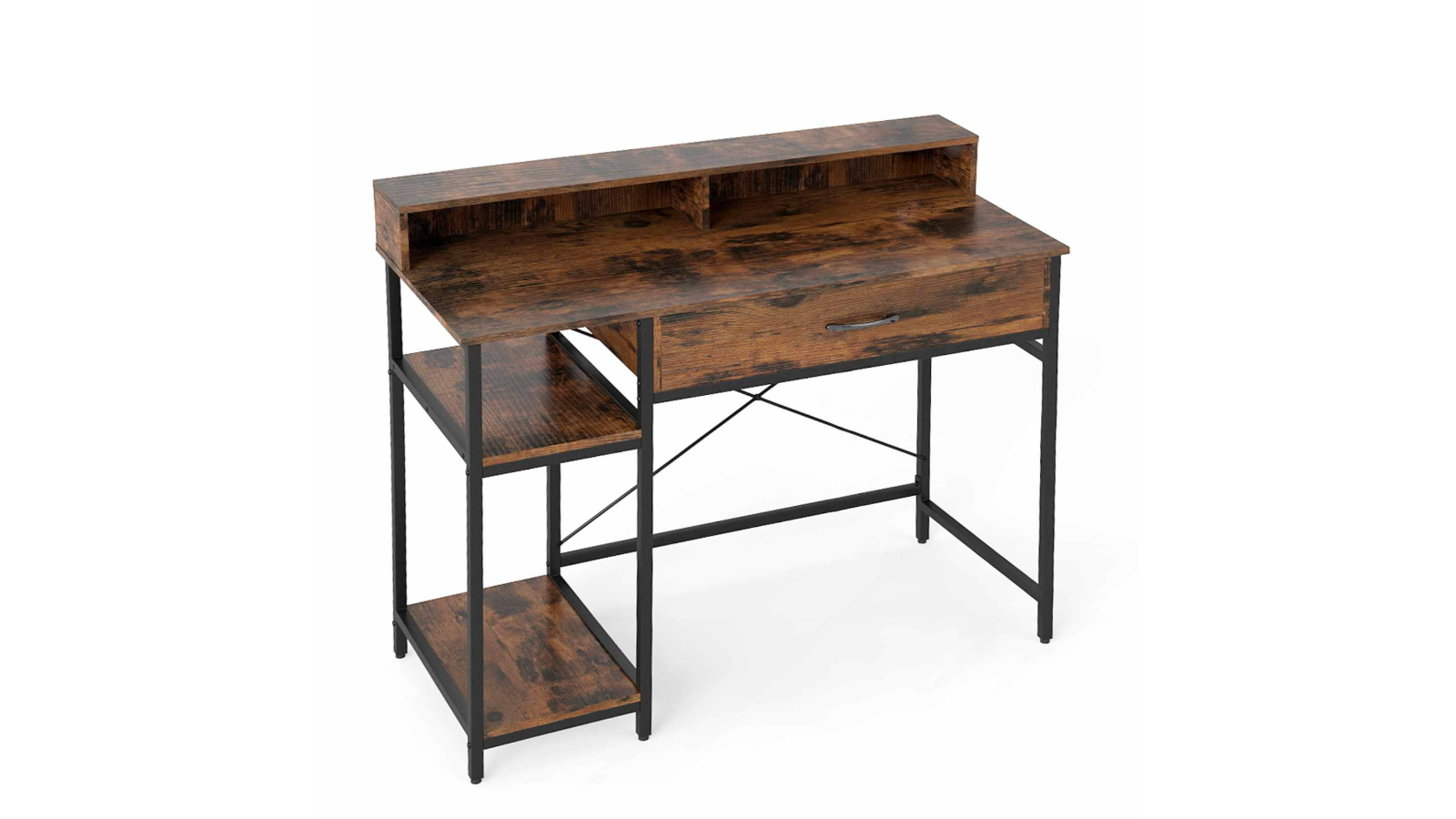 Costway Computer Desk with Storage Compartment - Brown