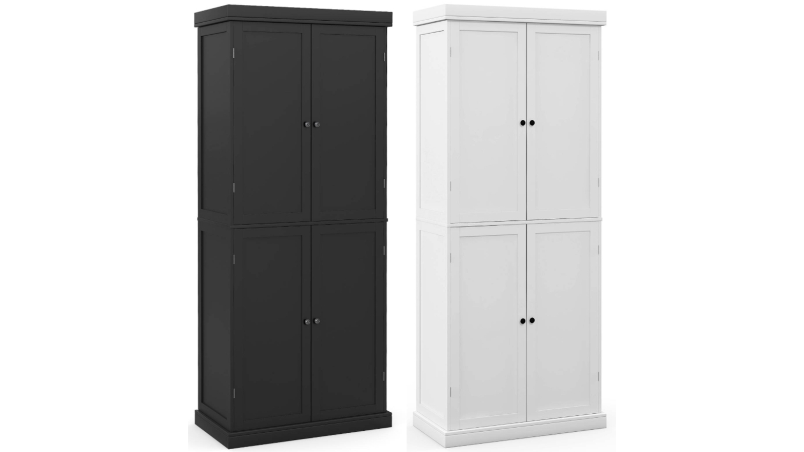 Costway 184.5cm 4-Door Buffet Sideboard with 6-Tier Shelf Storage Cabinet