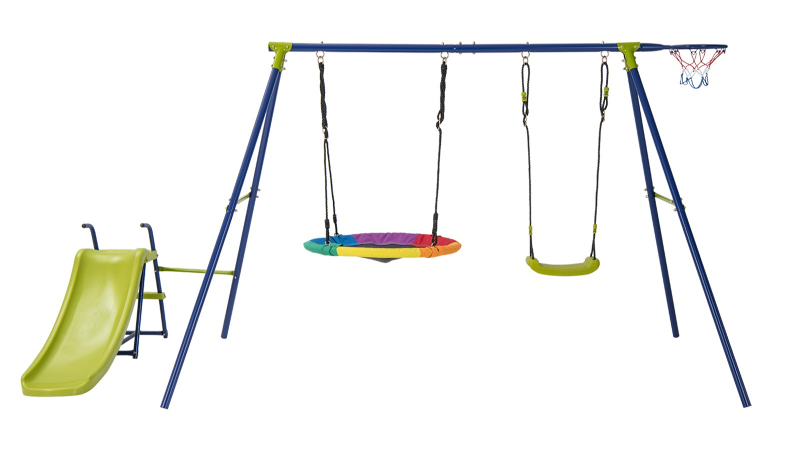 Costway 4-in-1 Swing Set with Basketball Hoop