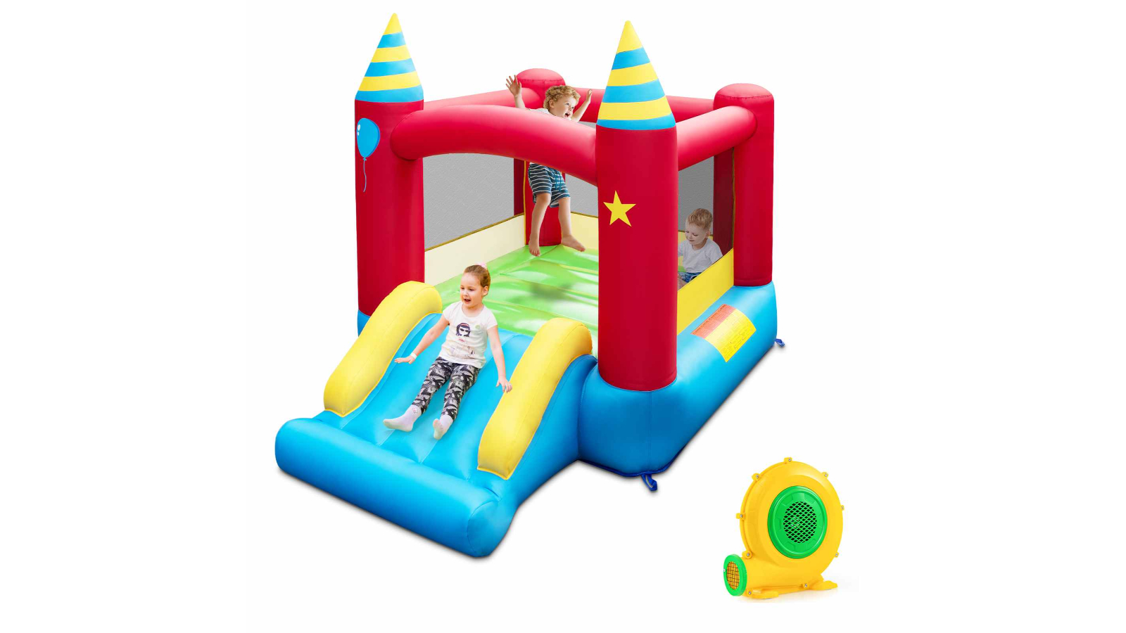 Costway Kids Jumping Castle Inflatable Bouncer with 450W Blower