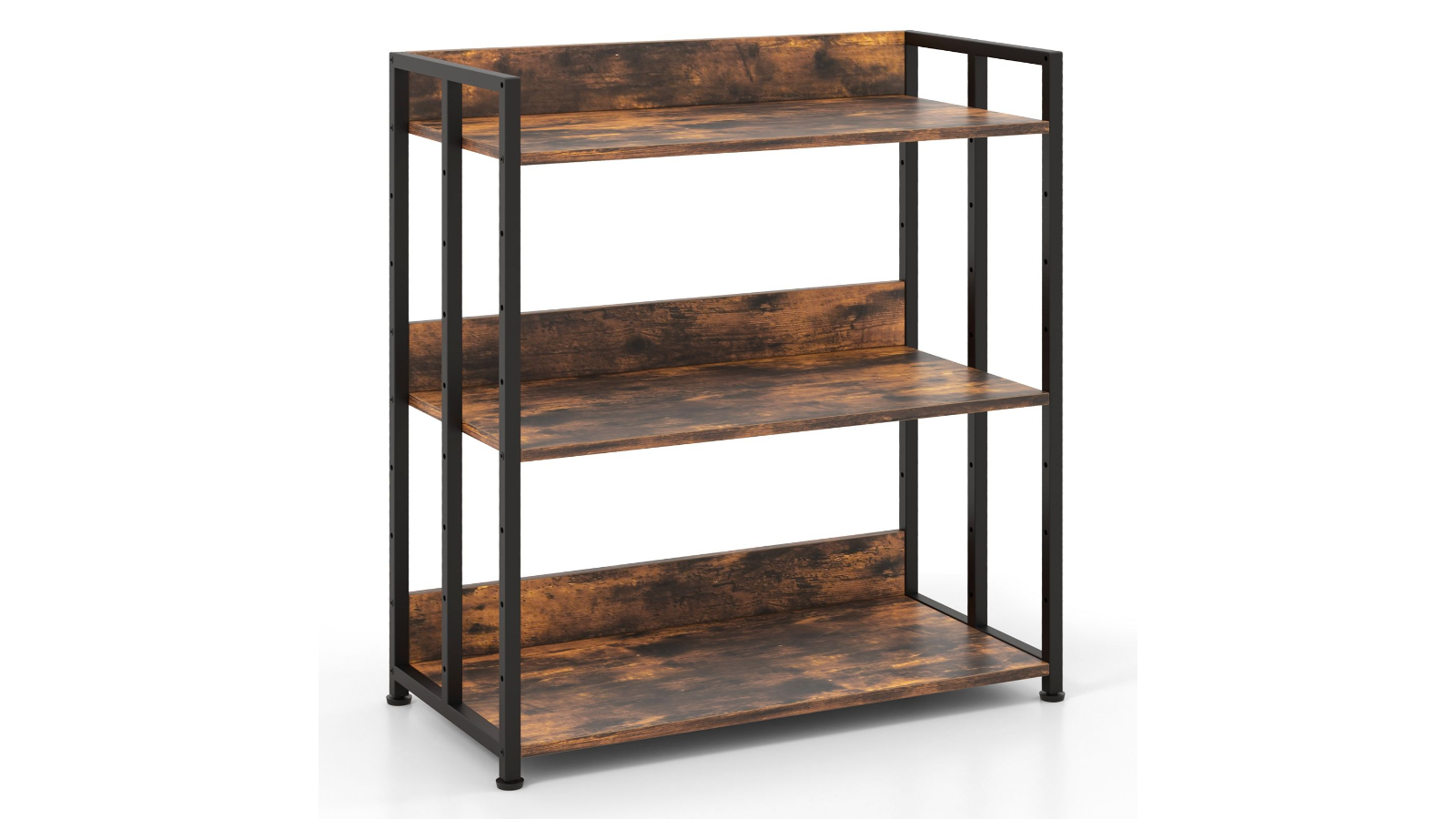 Costway 3-Tier Multi-Purpose Storage Rack with Adjustable Shelve - Brown