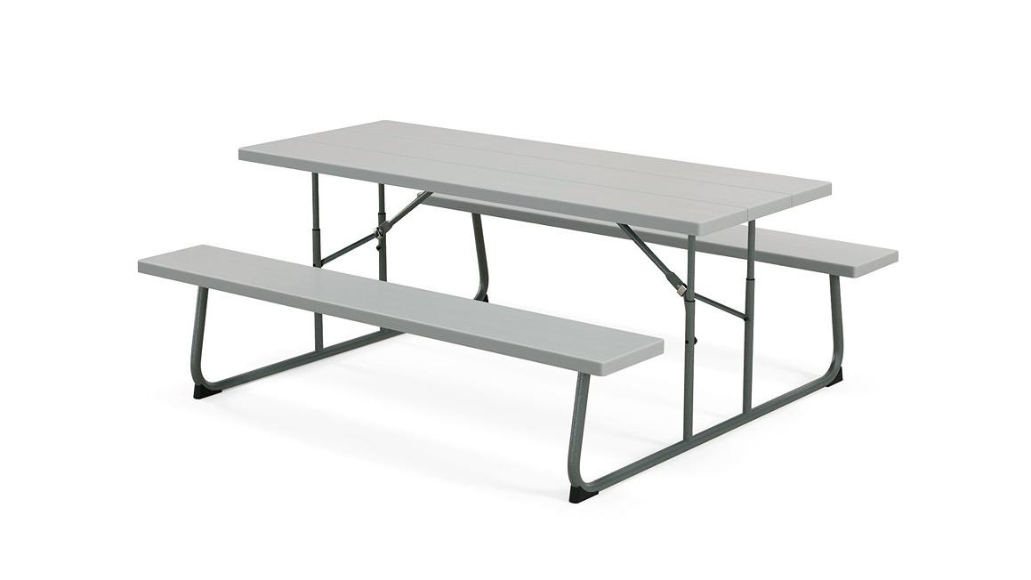 Costway 8 Person Grey Folding Picnic Table Set