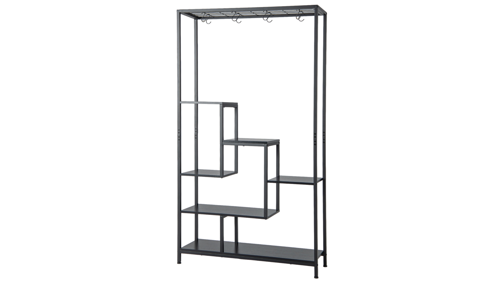 Costway 180cm 6-Tier Black Metal Plant Stand with Hooks