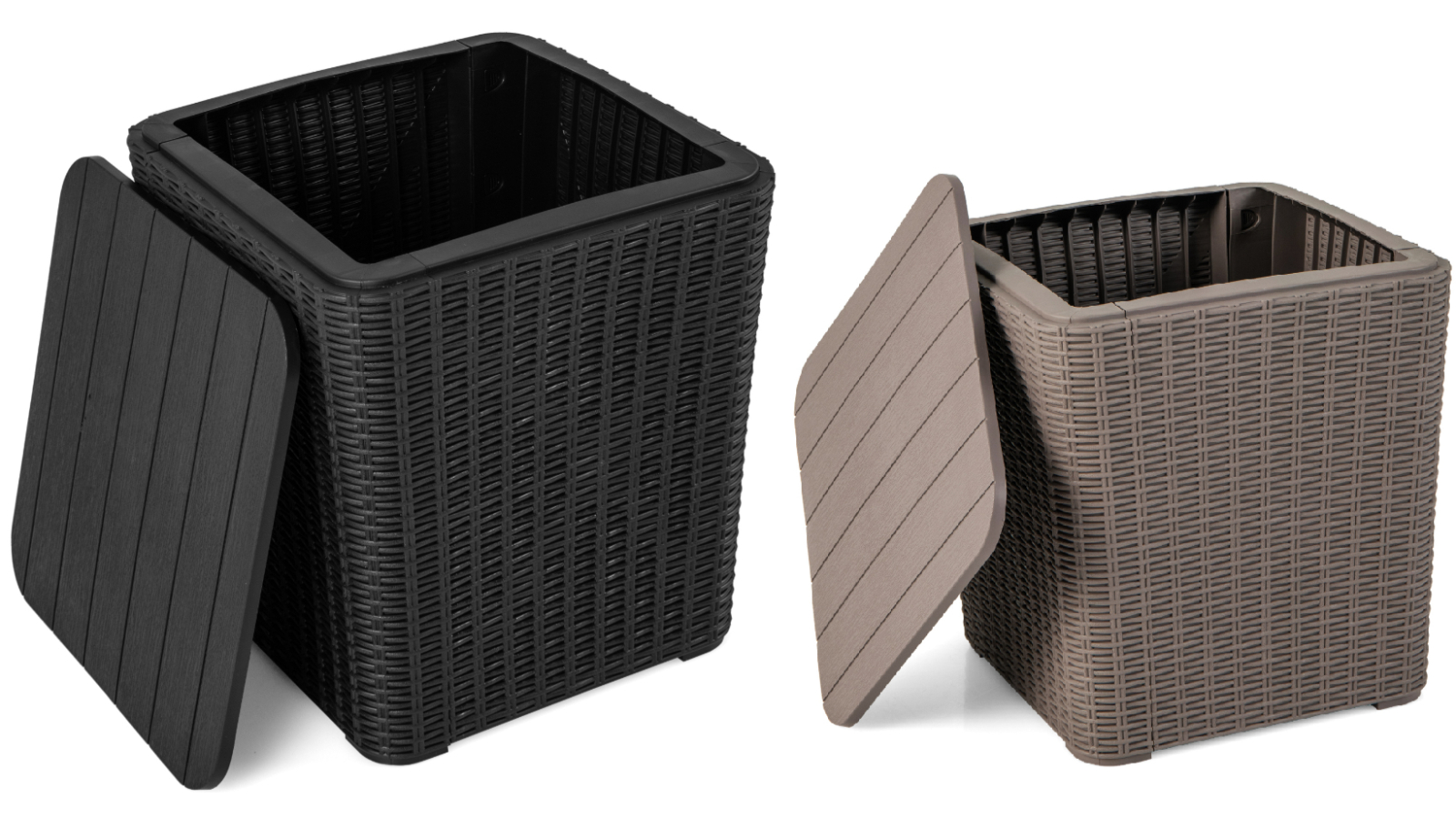 Costway 43 Litre Outdoor Deck Box and Side Table with Lid Storage