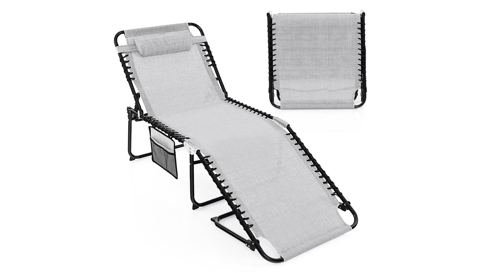 Costway Oversized Chaise Lounge Chair with Side Pocket