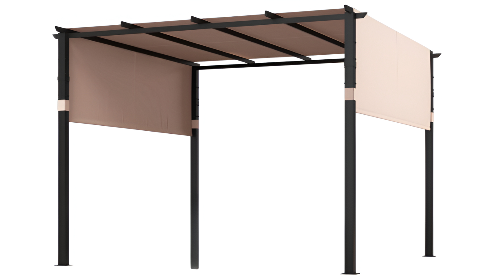 Costway 3 x 3metre Beige Flat Top Outdoor Retractable Pergola