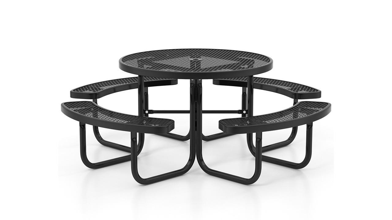 Costway 8 Person Black Picnic Table and Chair Set