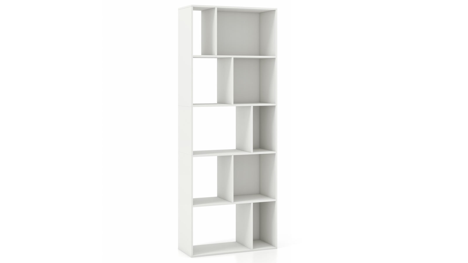 Costway 5-Tier 10 Cubes Bookcase Storage Cabinet Organizer Display Shelf Bookshelf - White