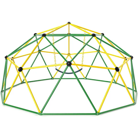 Costway Climbing Frame 3-4 Person Playset Metal Geometric Dome Climber Activity Center - Green