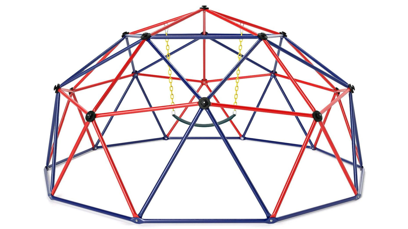 Costway Climbing Dome Swing Set and Steel Geometric Climbing Frame Play Center Playground