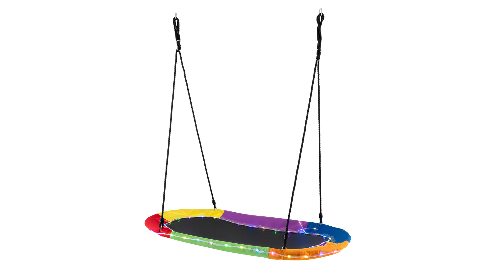Costway 150cm Steel Frame Saucer Tree Swing with LED Light