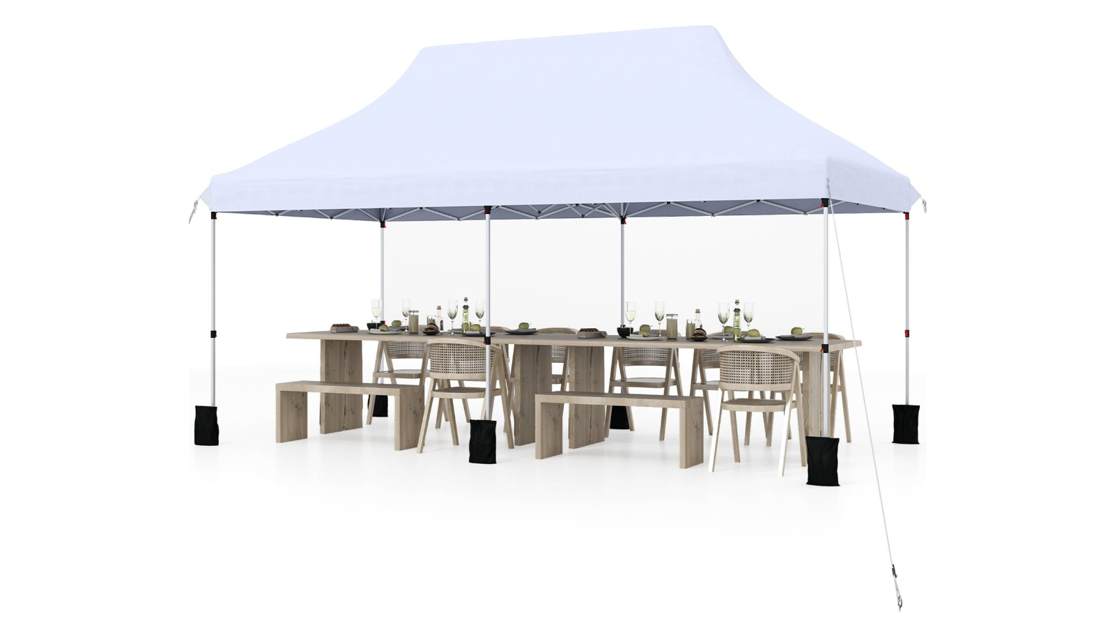 Costway 3 x 6metre Gazebo Pop-Up Tent with Carry Bag - White