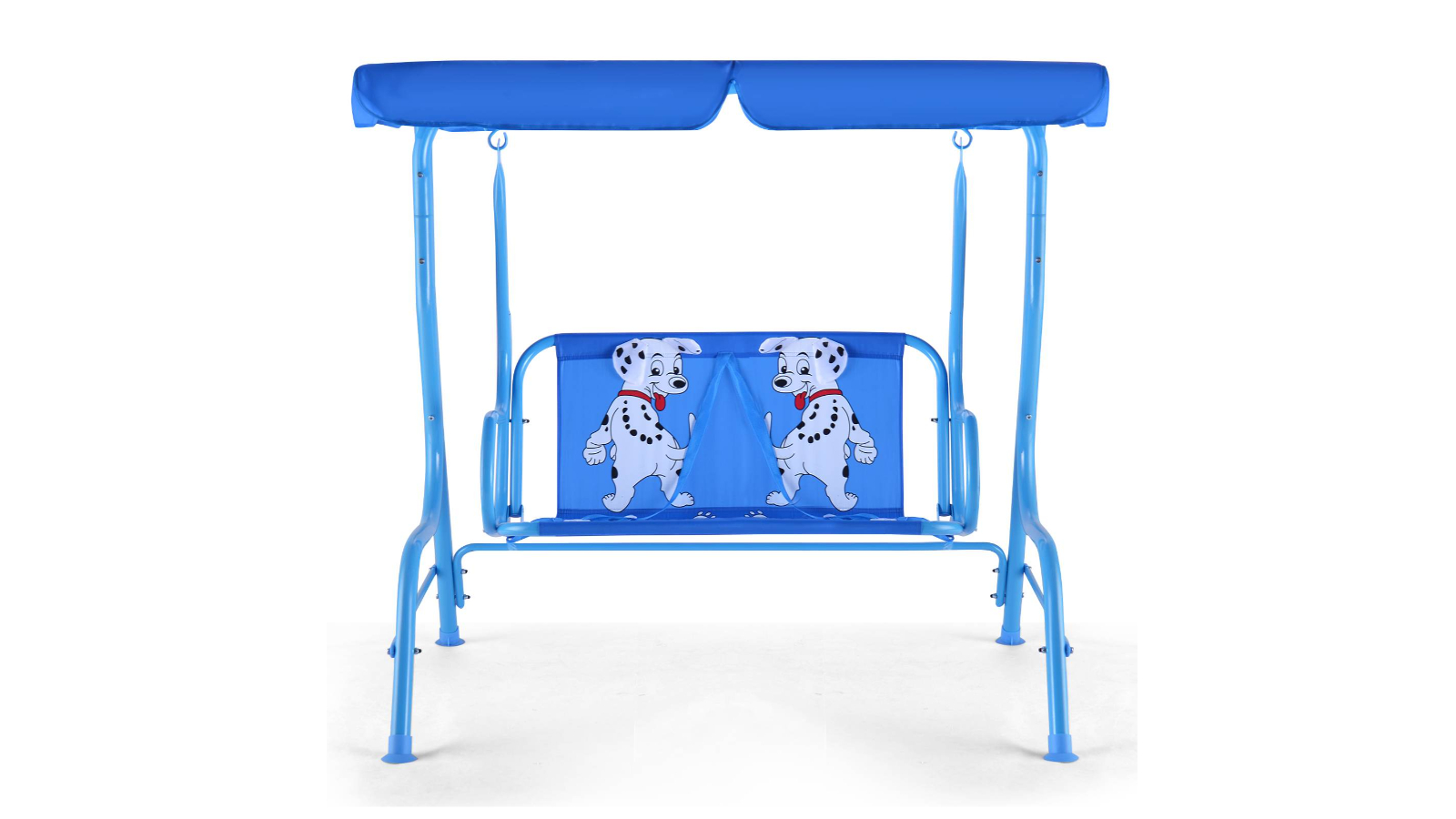 Costway 2-Seater Porch Swing Chair with Metal Stand Puppy Pattern
