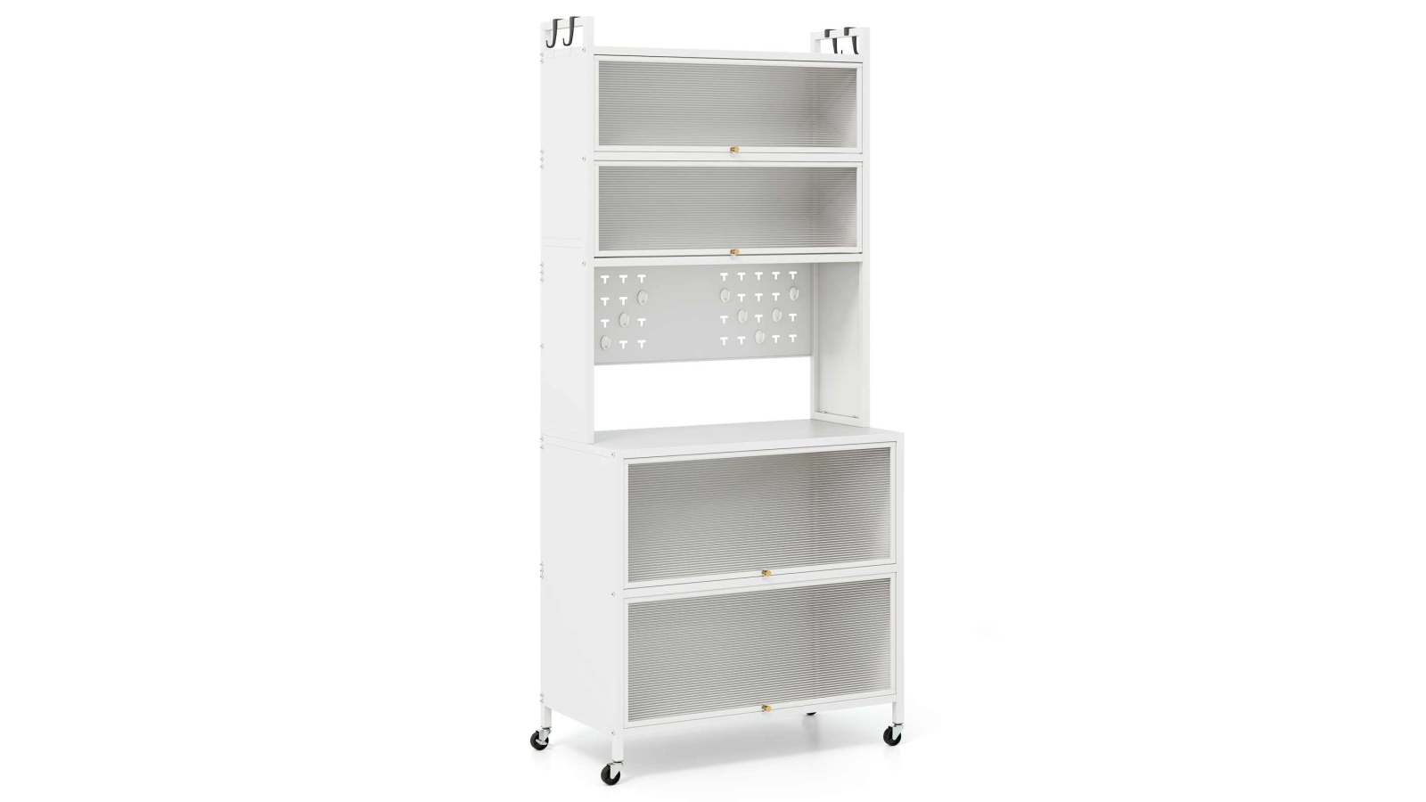 Costway 6-Tier Kitchen Pantry Sideboard Storage Cabinet with Flip Doors - White