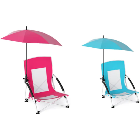 Costway Adjustable Clip Parasol Umbrella Beach Chair