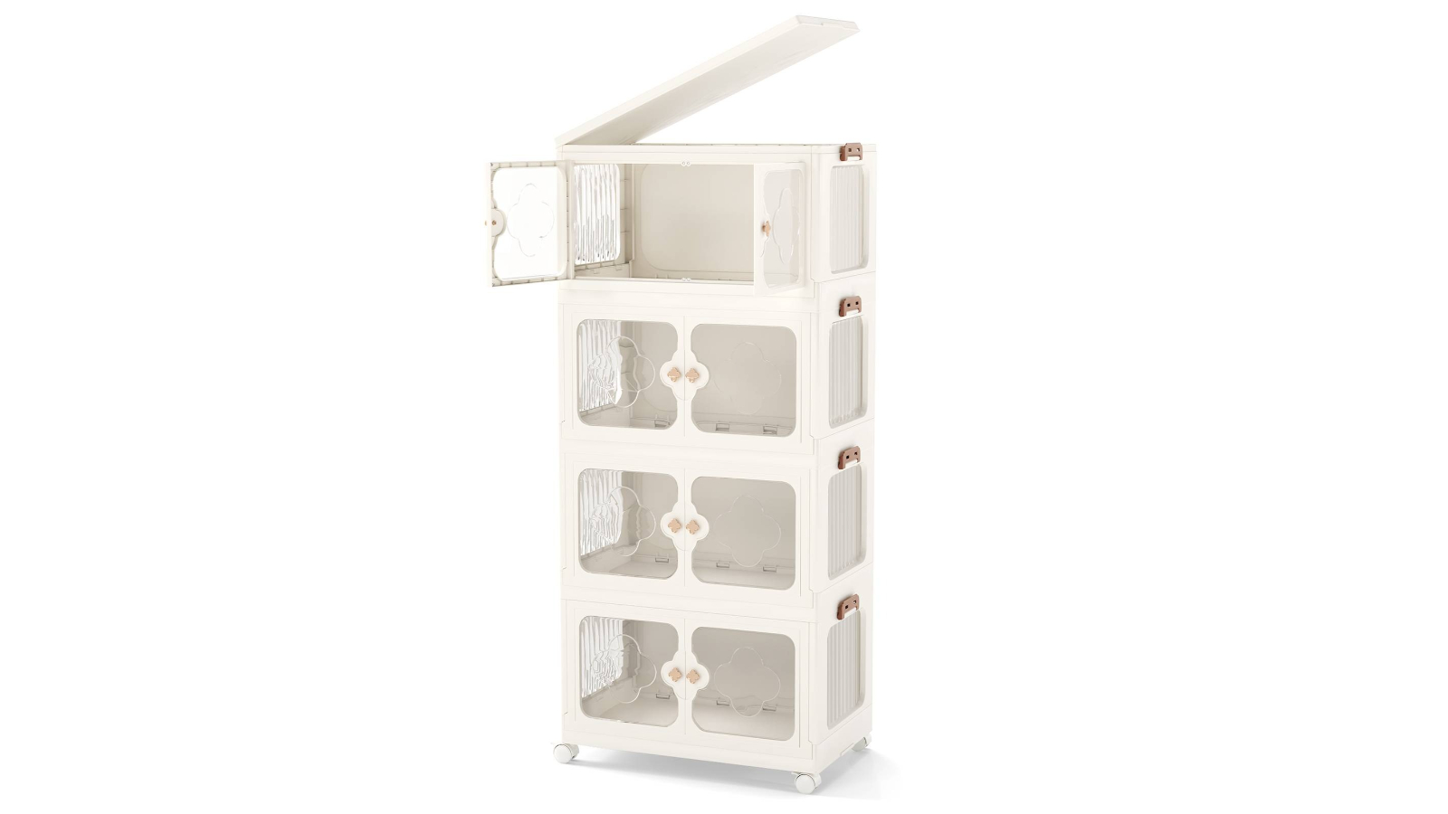 Costway 4-Tier Stackable Storage Bin with Mag Lid