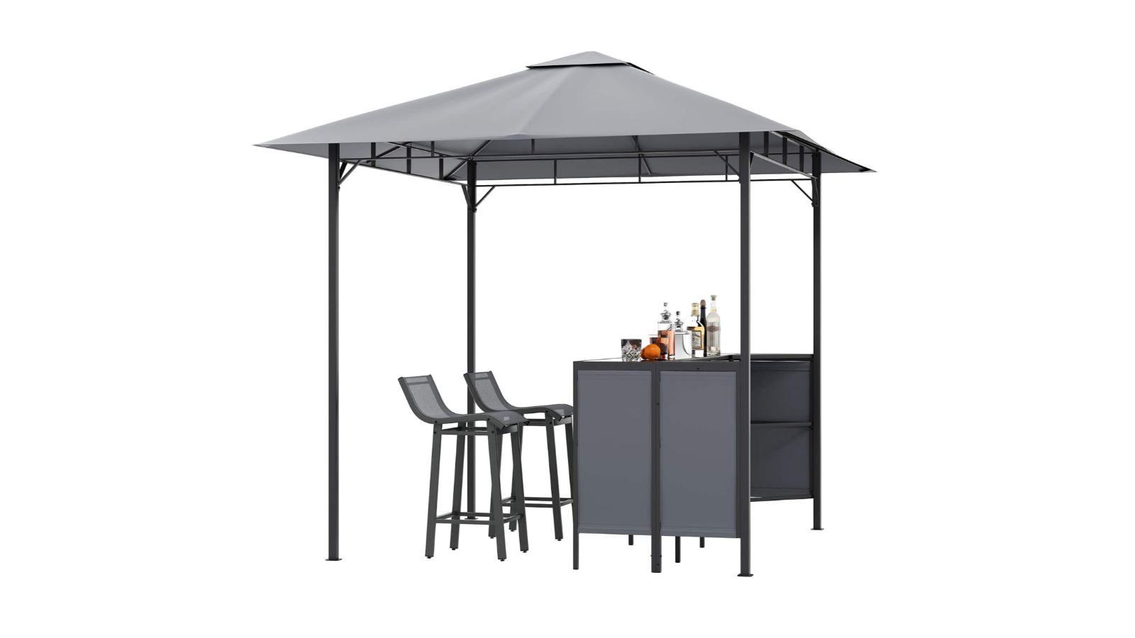 Costway 3 Piece Metal Frame Garden BBQ Bar Set