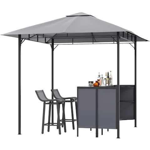 Costway 3 Piece Metal Frame Garden BBQ Bar Set