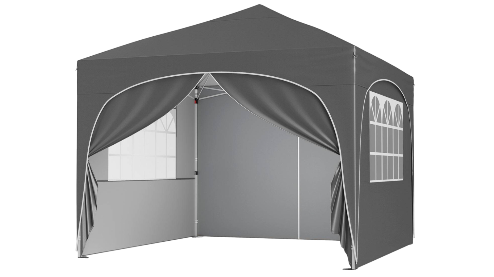 Costway 3 x 3metre Grey Portable Pop-Up Canopy Tent with 4 Removable Sidewall