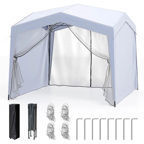 Costway 16kg Pop-Up Canopy Tent with 4 Sidewall and Foldable Mesh Screen