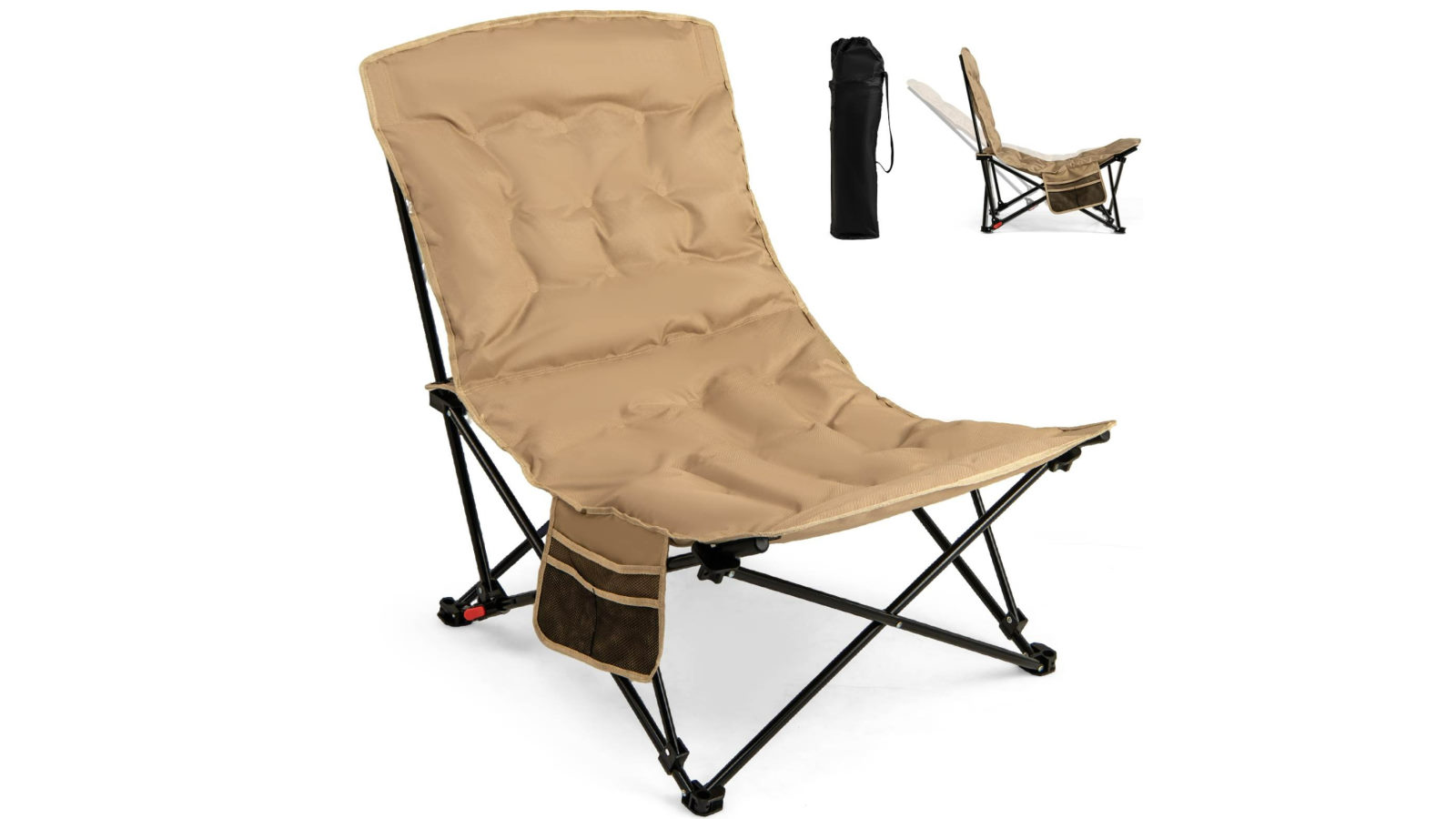 Costway Heavy Duty Outdoor Portable Folding Camping Chair for Adults with Adjustable Backrest