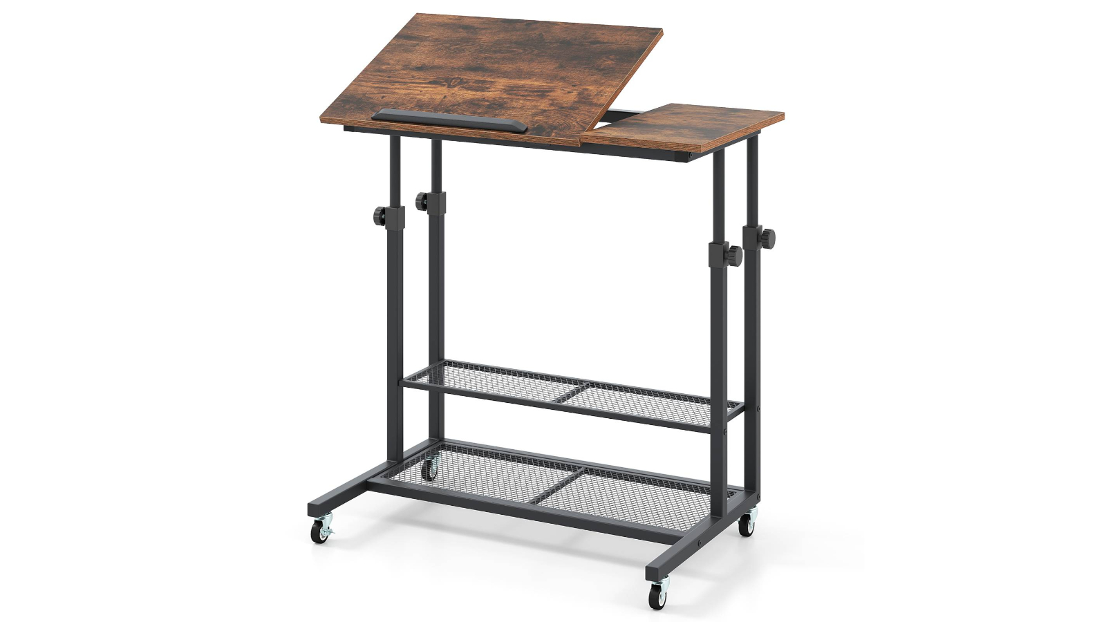 Costway Tilting Standing Desk with Storage Shelves