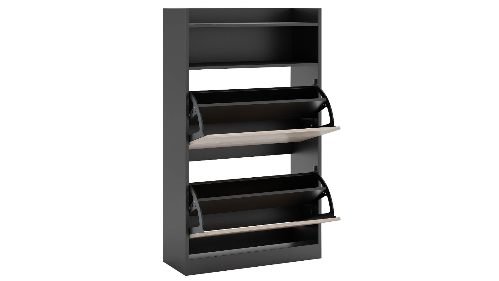 Costway 2 Flip Freestanding Wooden Shoe Rack - Grey