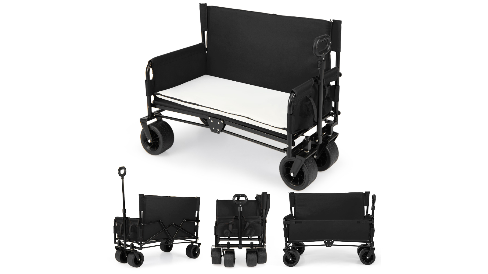 Costway 2-in-1 Picnic Wagon Cart with Cushion