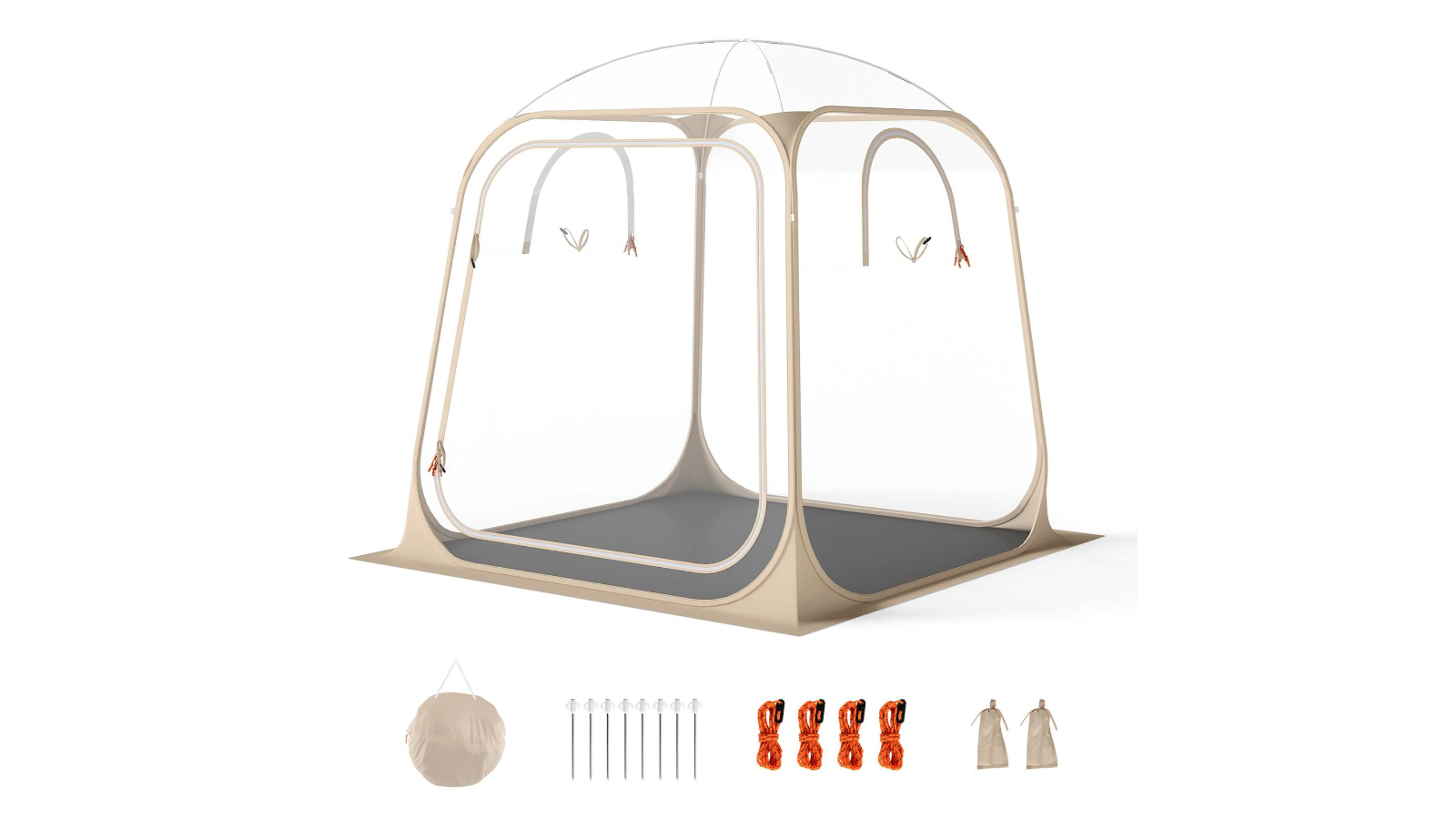 Costway 215 x 215cm Pop-Up Sports Bubble Tent - Clear